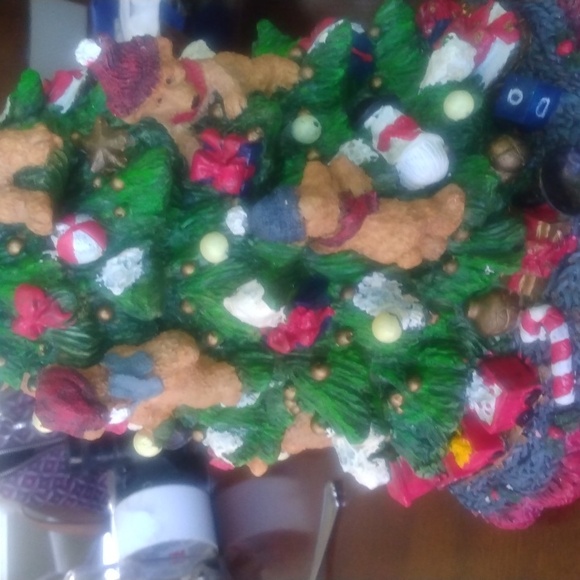Vintage Christmas Tree full of Bears and Toys Home Décor 13" - Picture 6 of 11